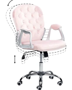 Lastenhuone<Beliani Tyotuoli Sametti Vaaleanpunainen Princess