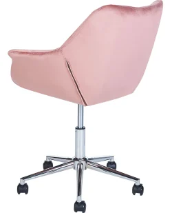 Tuolit<Beliani Tyotuoli Sametti Vaaleanpunainen Labelle