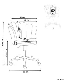 Best Sale Beliani Tyotuoli Sametti Vaaleanpunainen Monticello Ii