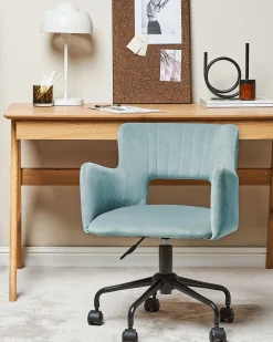 New Beliani Tyotuoli Sametti Vaaleansininen Sanilac