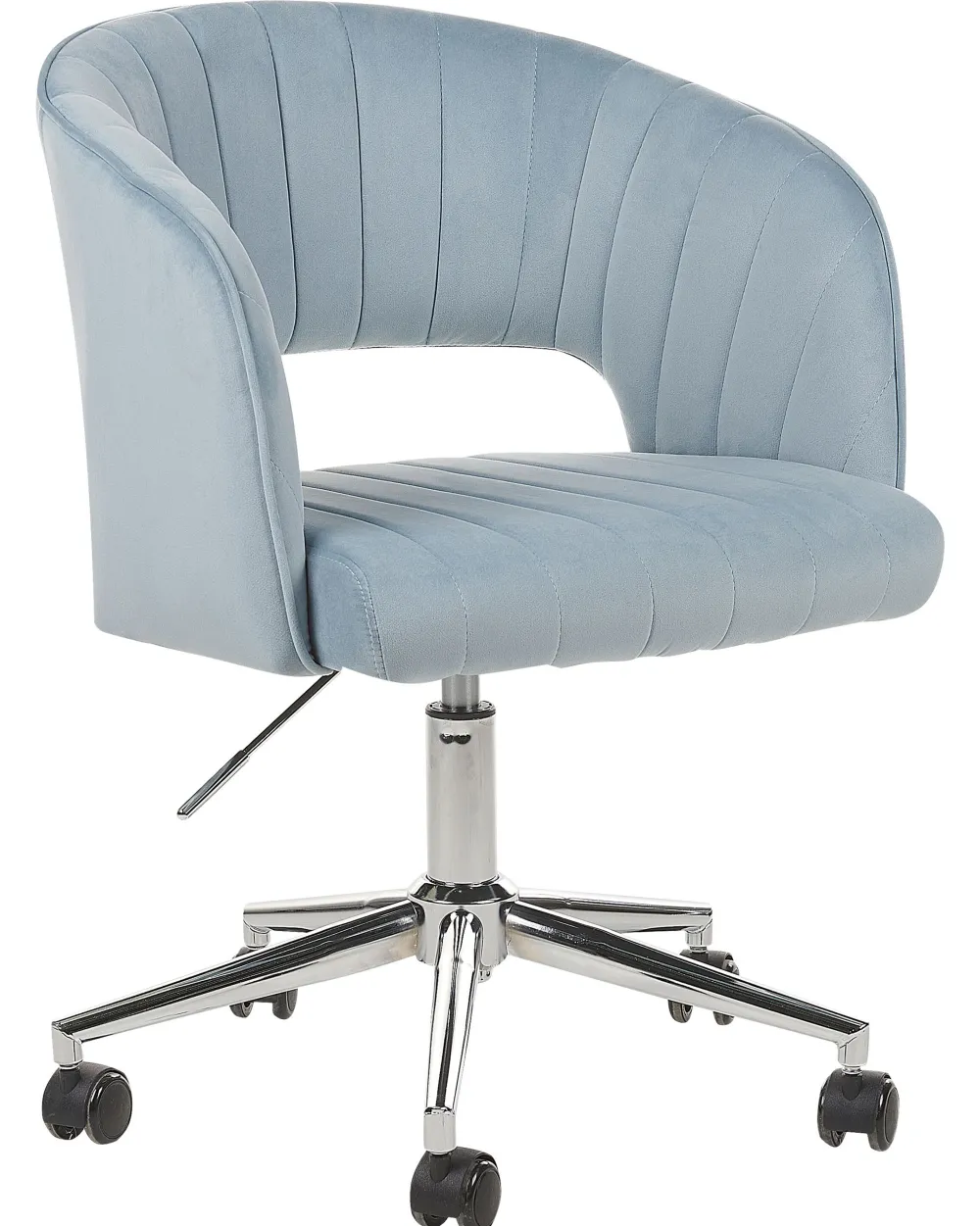 Best Sale Beliani Tyotuoli Sametti Vaaleansininen Katonah