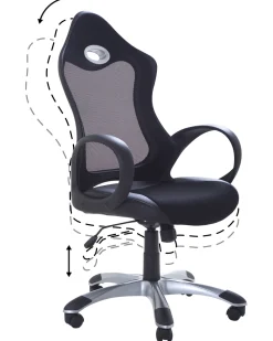 Tuolit<Beliani Tyotuoli Verkkokangas Musta Ichair