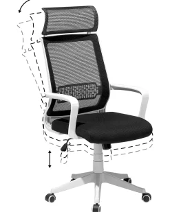 Store Beliani Tyotuoli Verkkokangas Musta Leader