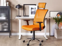 Discount Beliani Tyotuoli Verkkokangas Oranssi Noble