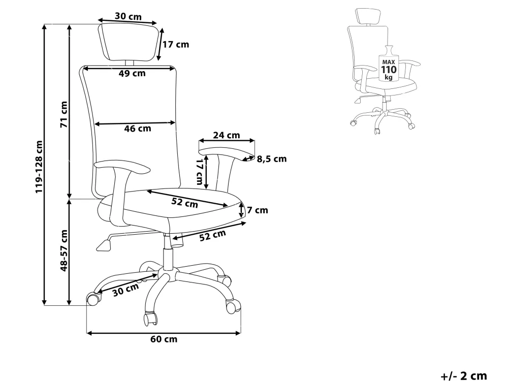 Hot Beliani Tyotuoli Verkkokangas Ruskeanharmaa/Musta Noble