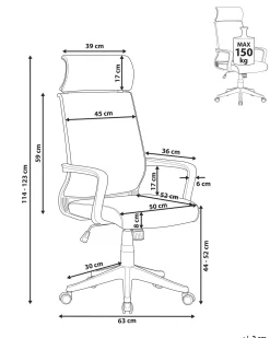 Fashion Beliani Tyotuoli Verkkokangas Tummanharmaa Leader
