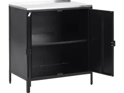 Store Beliani Ulkokeittiokaappi Teras 2 Ovea Musta Vilama