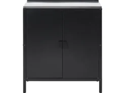 Store Beliani Ulkokeittiokaappi Teras 2 Ovea Musta Vilama