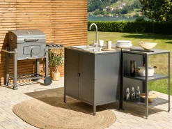 Cheap Beliani Ulkokeittion Allaskaappi Teras Musta Vilama