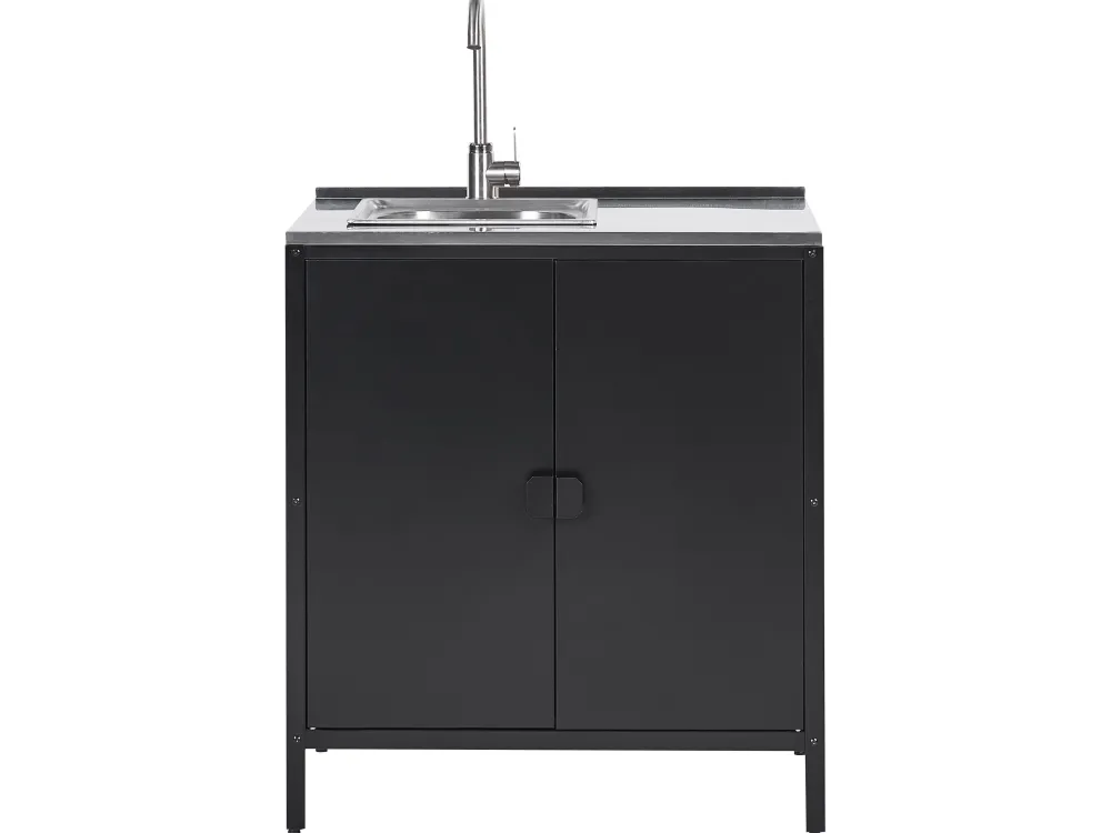 Cheap Beliani Ulkokeittion Allaskaappi Teras Musta Vilama