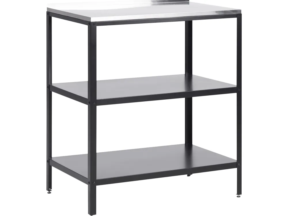 Ulkokalusteet<Beliani Ulkokeittion Saareke Teras 2 Hyllya Musta 80 X 50 Cm Vilama