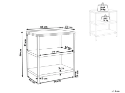 Ulkokalusteet<Beliani Ulkokeittion Saareke Teras 2 Hyllya Musta 80 X 50 Cm Vilama