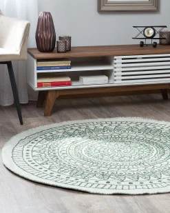 Best Sale Beliani Ulkomatto Kaksipuolinen Vihrea/Valkoinen 140 Cm Yalak