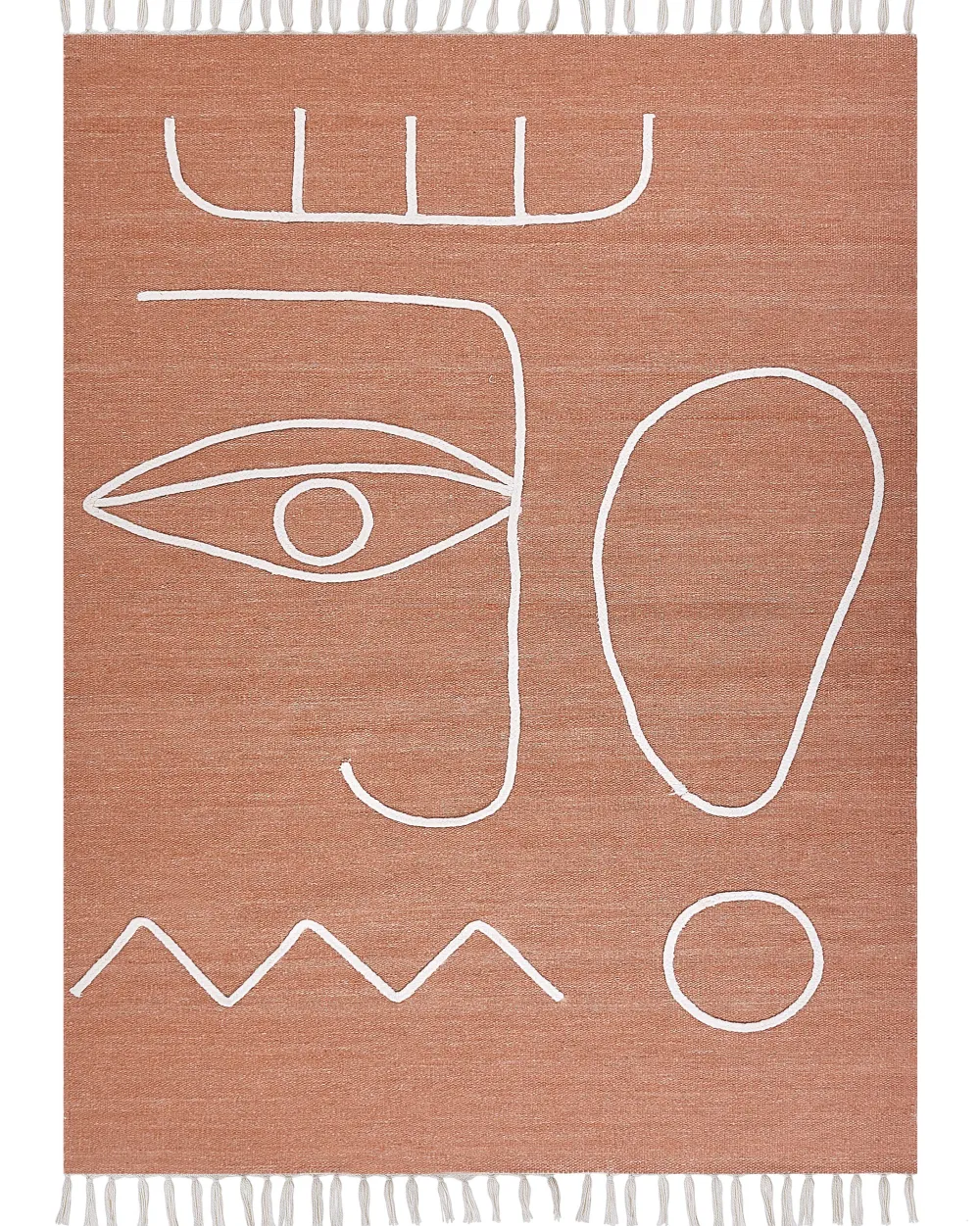 Best Beliani Ulkomatto Kangas Vaalea Punainen 140 X 200 Cm Yavu