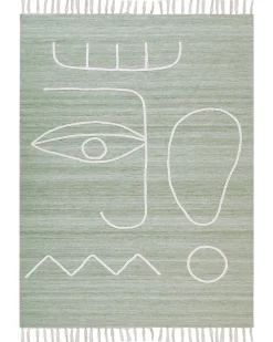 Store Beliani Ulkomatto Kangas Vaaleanvihrea 140 X 200 Cm Yavu