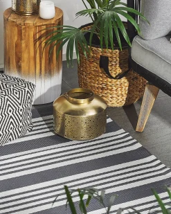 Flash Sale Beliani Ulkomatto Musta/Vaaleanharmaa 120 X 180 Cm Delhi