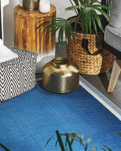 Discount Beliani Ulkomatto Sininen 120 X 180 Cm Etawah