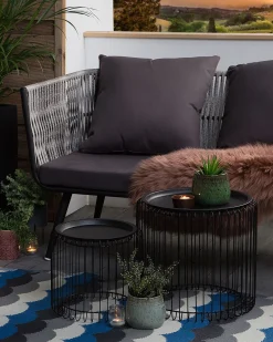 Matot<Beliani Ulkomatto Sininen/Harmaa 90 X 180 Cm Bellary