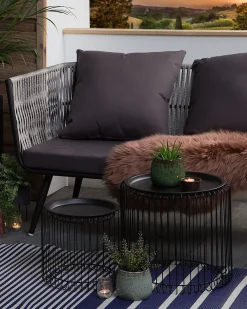 Matot<Beliani Ulkomatto Tummansininen 90 X 180 Cm Haldia