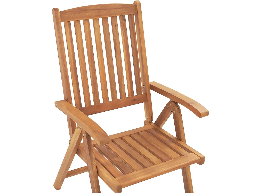 Flash Sale Beliani Ulkoruokailuryhma 6-Istuttava Akaasiapuinen Ruskeanharmailla Pehmusteilla Java