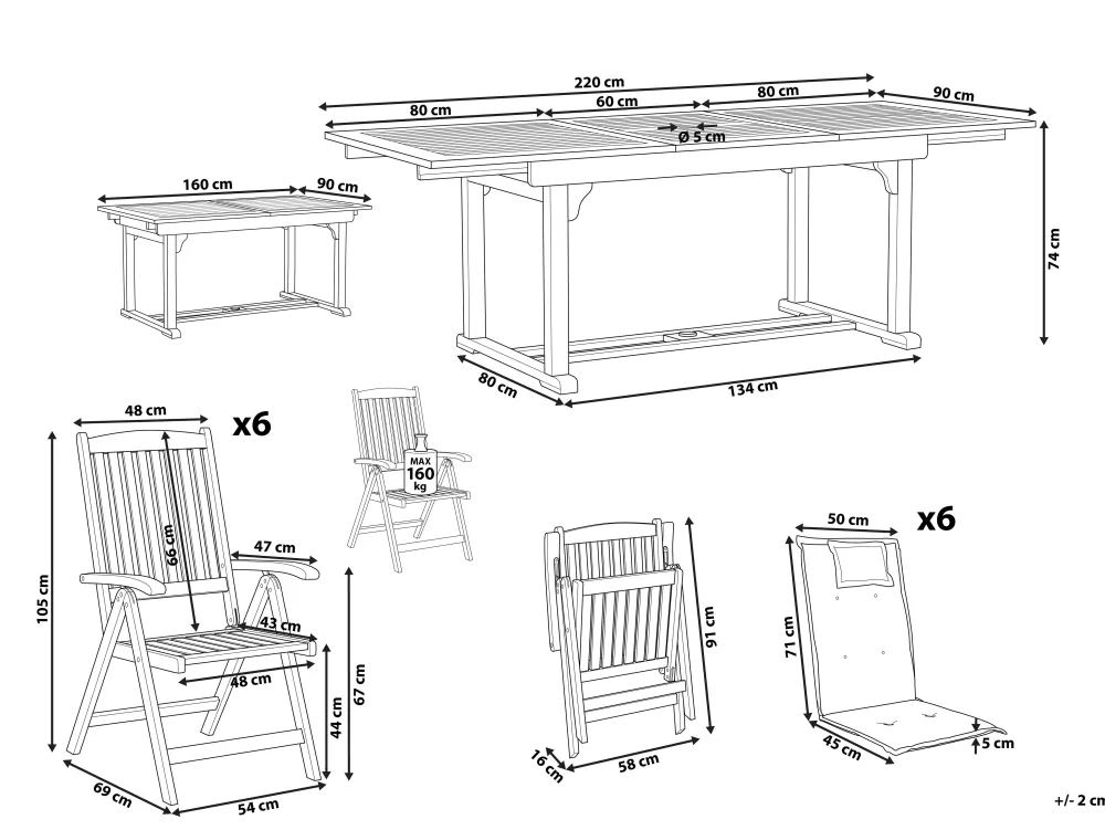 Flash Sale Beliani Ulkoruokailuryhma 6-Istuttava Akaasiapuinen Ruskeanharmailla Pehmusteilla Java