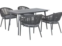 Ulkokalusteet<Beliani Ulkoruokailuryhma Metallinen Harmaa Mileto