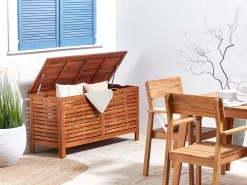 Cheap Beliani UlkoSäilytyslaatikko Tumma Akasiapuu 150L Riviera