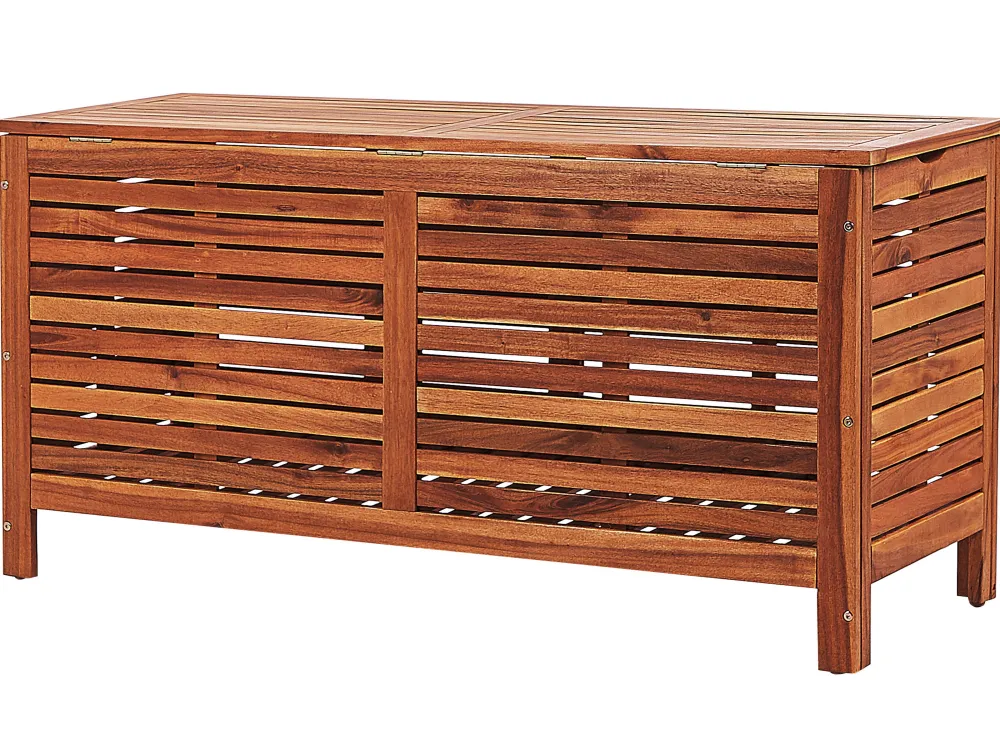 Cheap Beliani UlkoSäilytyslaatikko Tumma Akasiapuu 150L Riviera