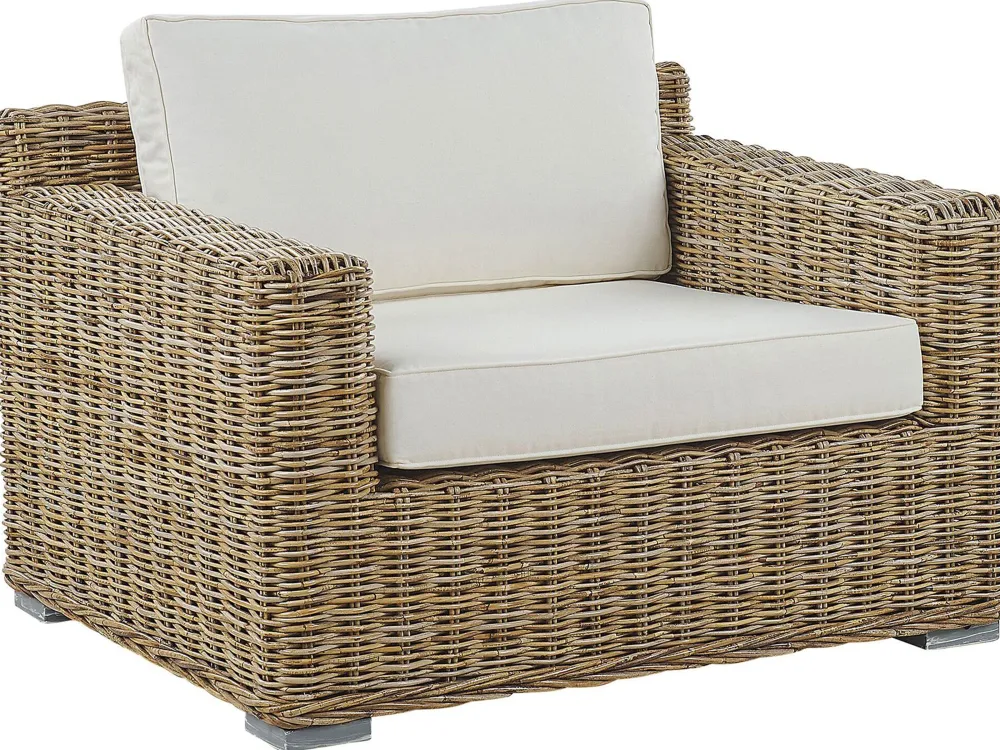 Ulkokalusteet<Beliani Ulkosohvasetti Rottinkinen Vaalea Ardea