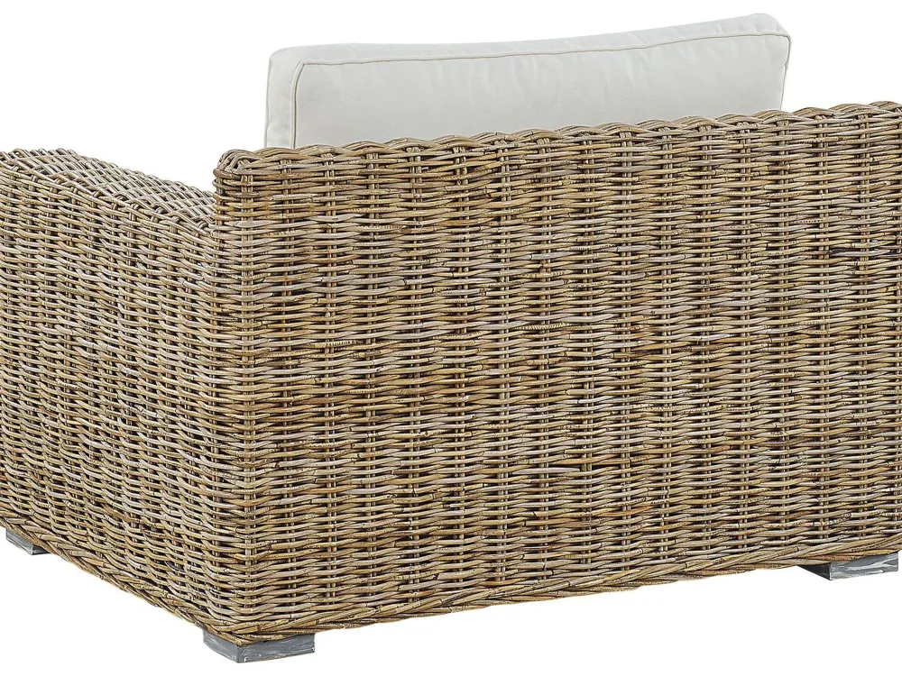 Ulkokalusteet<Beliani Ulkosohvasetti Rottinkinen Vaalea Ardea