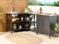 Store Beliani Ulkotiskiallas Teras 2 Hyllya Musta Vilama