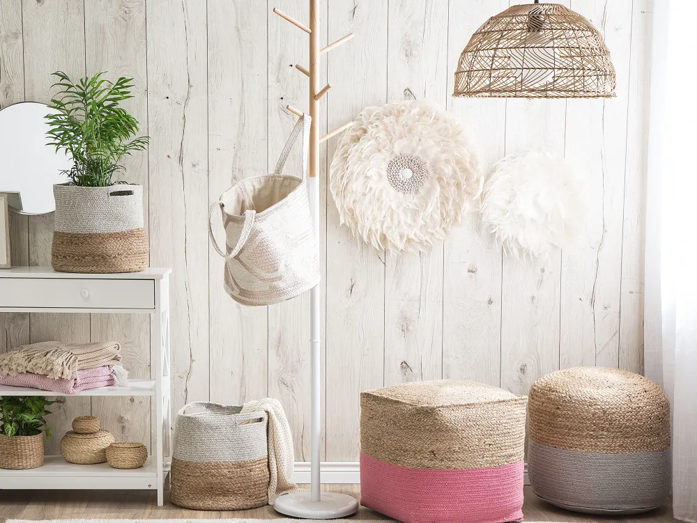 Lastenhuone<Beliani Vaaleanpunainen Juuttirahi 44 X 44 Cm Kirama