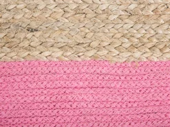 Lastenhuone<Beliani Vaaleanpunainen Juuttirahi 44 X 44 Cm Kirama