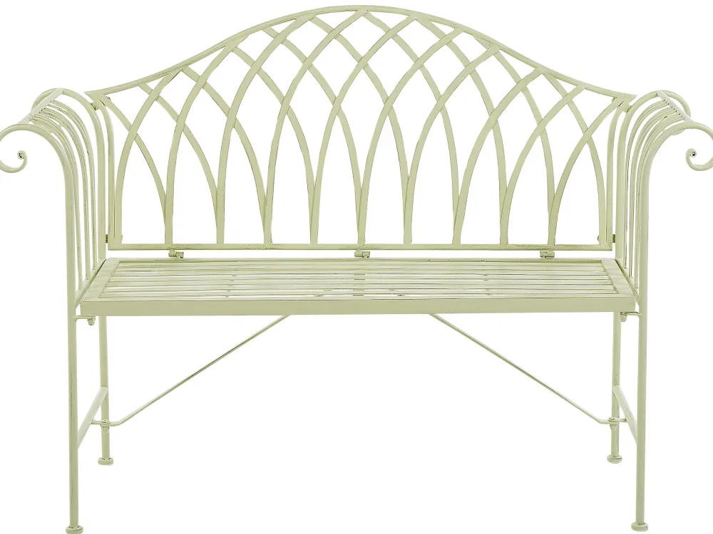 Ulkokalusteet<Beliani Vaaleanvihrea Rautainen Puutarhapenkki 130 Cm Milazzo