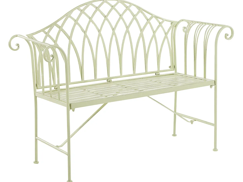 Ulkokalusteet<Beliani Vaaleanvihrea Rautainen Puutarhapenkki 130 Cm Milazzo