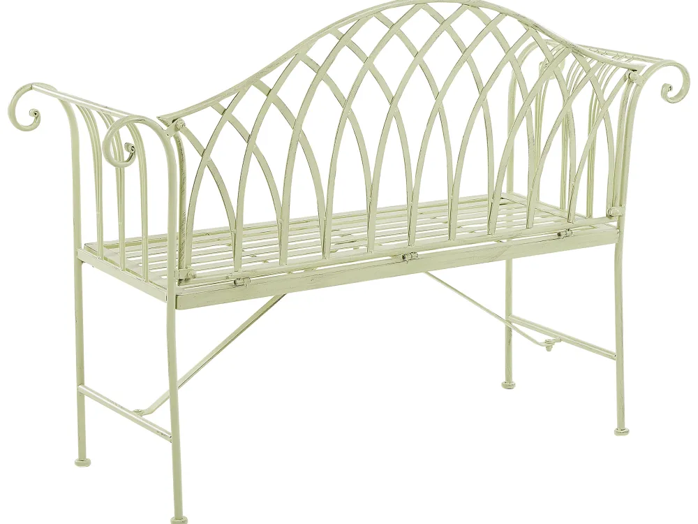 Ulkokalusteet<Beliani Vaaleanvihrea Rautainen Puutarhapenkki 130 Cm Milazzo