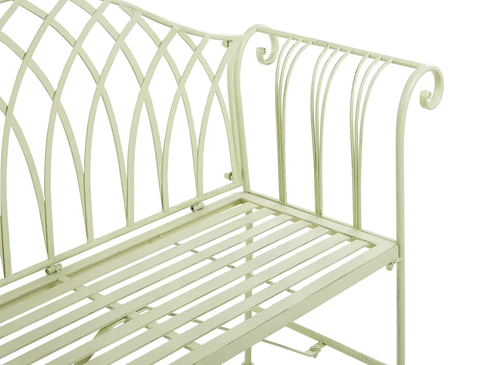 Ulkokalusteet<Beliani Vaaleanvihrea Rautainen Puutarhapenkki 130 Cm Milazzo