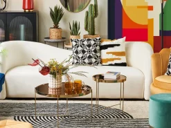 New Beliani Valkoinen 3-Istuttava Samettisohva Veltada