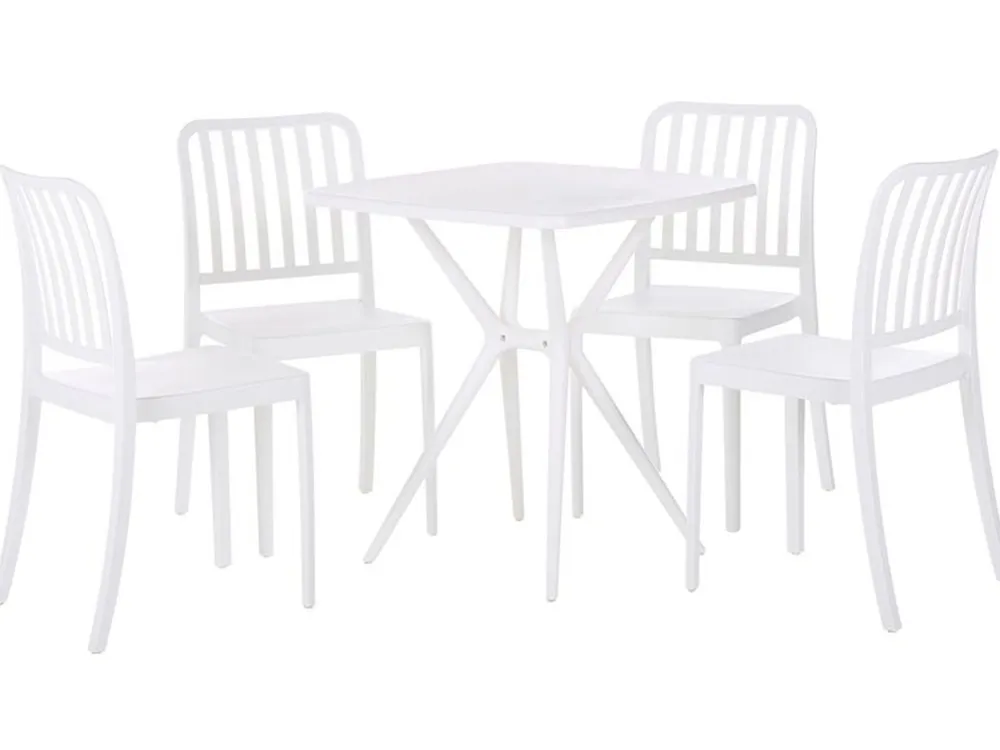 Ulkokalusteet<Beliani Valkoinen 4-Istuttava Ulkoruokailuryhma Sersale