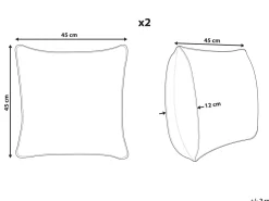 Tekstiilit<Beliani Valkoinen Koristetyyny Setti 2 Kpl 45 X 45 Cm Meadowfoam