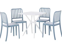 Cheap Beliani Valkosininen 4-Istuttava Ulkoruokailuryhma Sersale