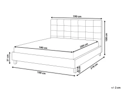 Sängyt<Beliani Vesisanky Kangas Tummanharmaa 180 X 200 Cm La Rochelle