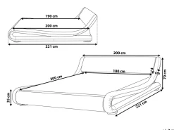 Sängyt<Beliani Vesisanky Keinonahka Musta 180 X 200 Cm Avignon