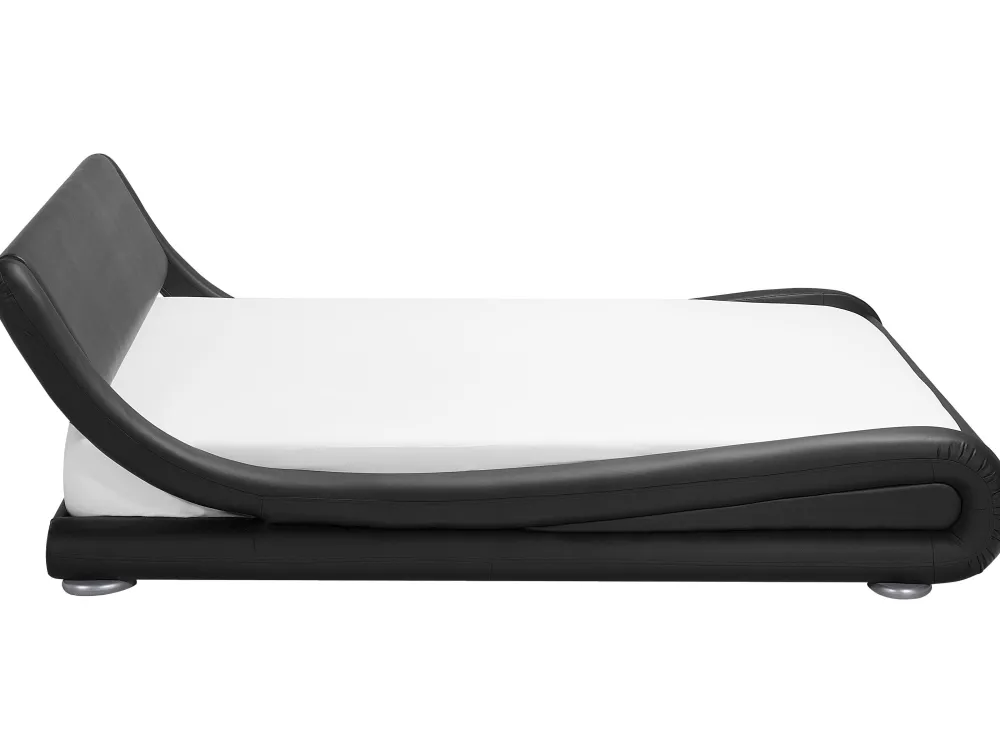 Sängyt<Beliani Vesisanky Keinonahka Musta 180 X 200 Cm Avignon