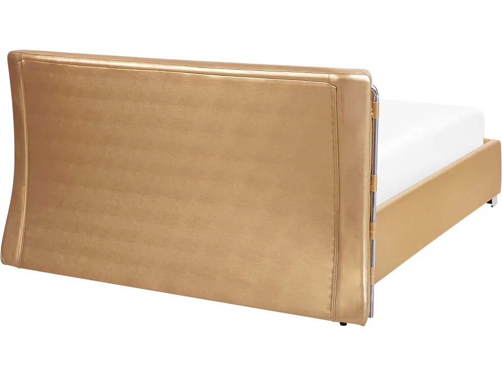 Sängyt<Beliani Vesisanky Nahka Kulta 160 X 200 Cm Paris