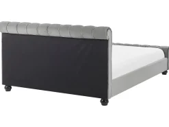 Sängyt<Beliani Vesisanky Sametti Vaaleanharmaa 180 X 200 Cm Avallon