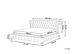 Best Beliani Vesisanky Sametti Vaaleanharmaa 180 X 200 Cm Cavaillon