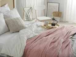 Tekstiilit<Beliani Viltti 200 X 220 Cm Vaaleanpunainen Samur