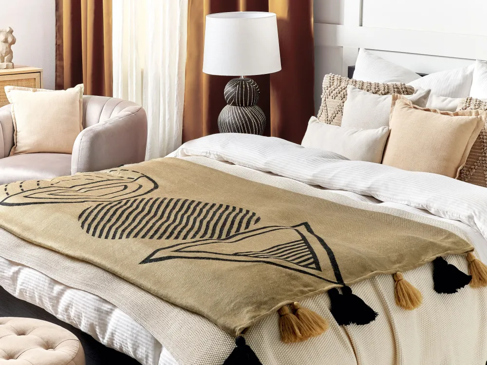 Best Beliani Viltti Akryyli Beige/Musta 130 X 170 Cm Thumki