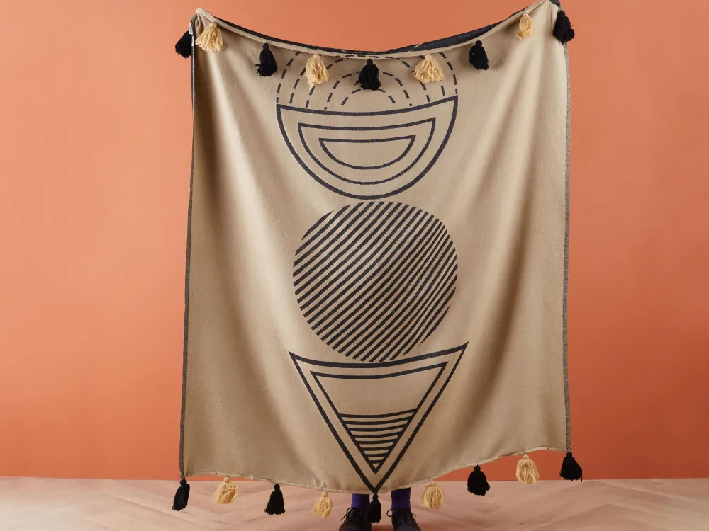 Best Beliani Viltti Akryyli Beige/Musta 130 X 170 Cm Thumki